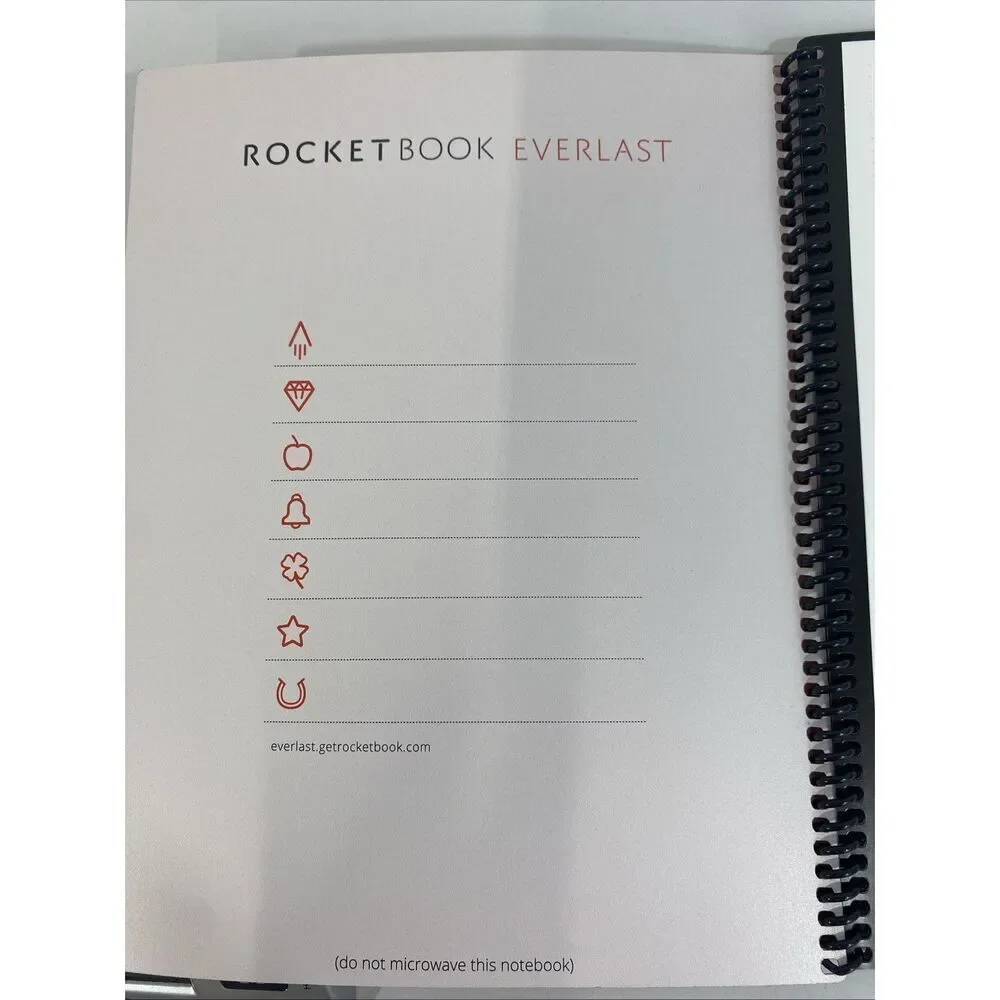 Rocketbook EVR-LR Reusable Wirebound‎ Notebook - Red 8.5” X 11”